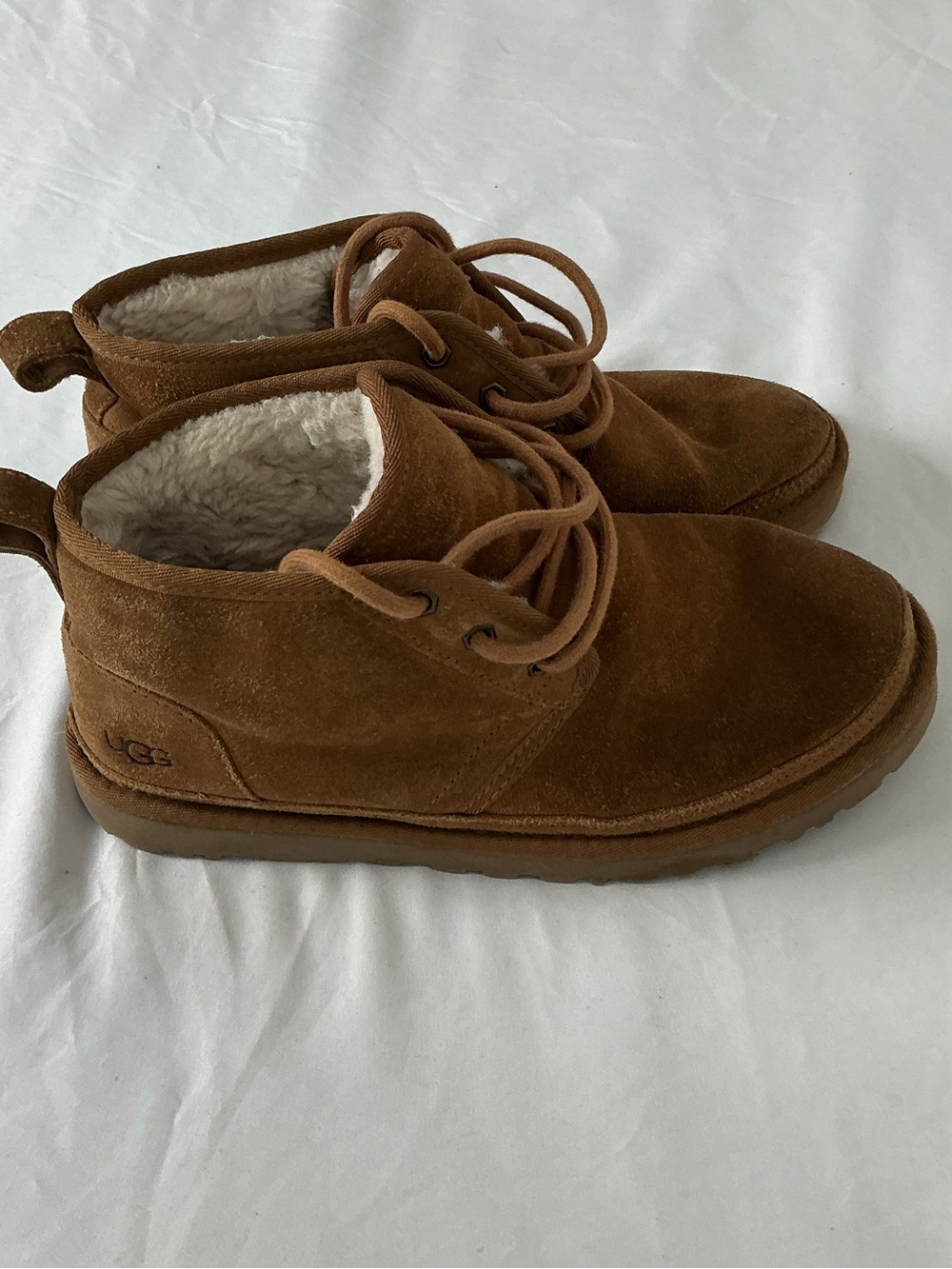 UGG Neumel Chestnut Suede Shearling Chukka Ankle Boots Women’s Size 8 - Picture 7 of 7